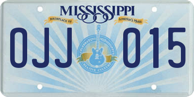 MS license plate OJJ015