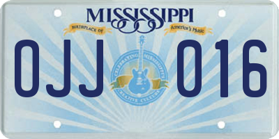 MS license plate OJJ016