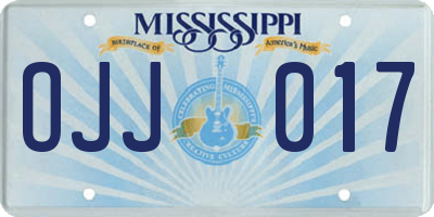 MS license plate OJJ017