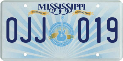 MS license plate OJJ019