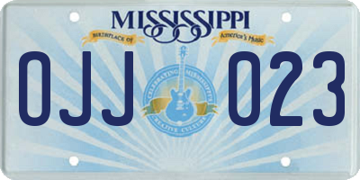 MS license plate OJJ023