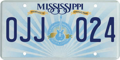 MS license plate OJJ024