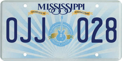 MS license plate OJJ028