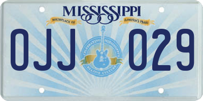 MS license plate OJJ029