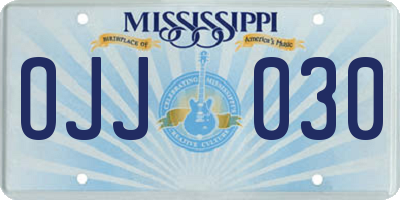 MS license plate OJJ030