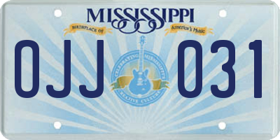 MS license plate OJJ031