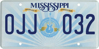 MS license plate OJJ032