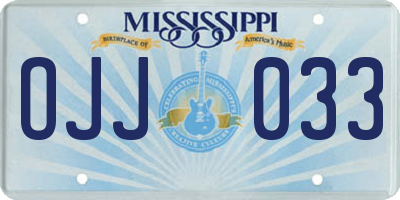 MS license plate OJJ033