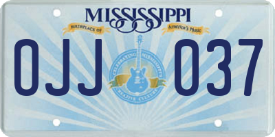 MS license plate OJJ037