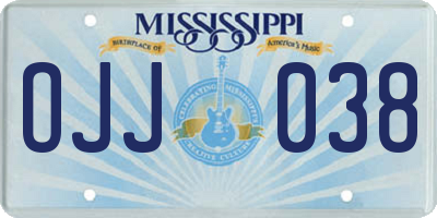 MS license plate OJJ038