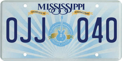 MS license plate OJJ040