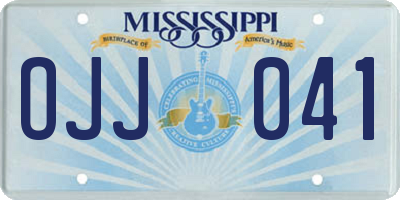 MS license plate OJJ041