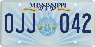 MS license plate OJJ042