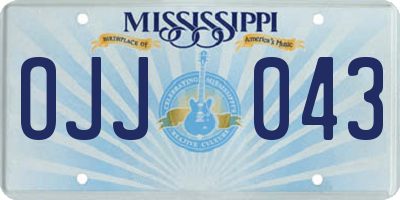 MS license plate OJJ043
