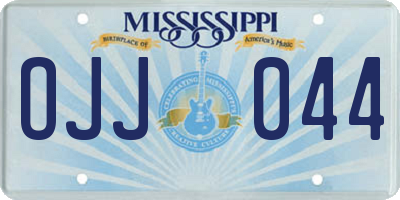 MS license plate OJJ044