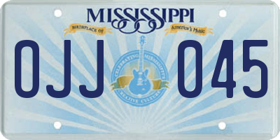 MS license plate OJJ045