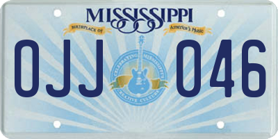 MS license plate OJJ046