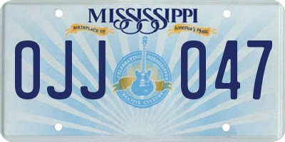 MS license plate OJJ047