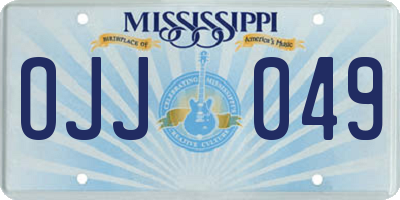 MS license plate OJJ049