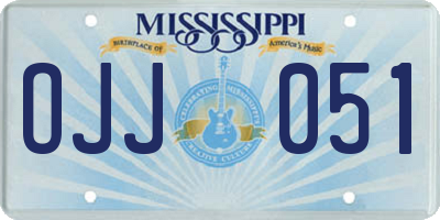 MS license plate OJJ051