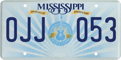 MS license plate OJJ053
