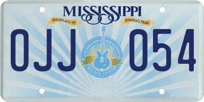 MS license plate OJJ054