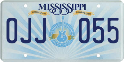MS license plate OJJ055