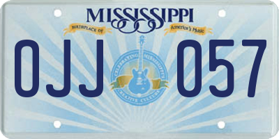 MS license plate OJJ057
