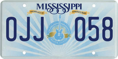 MS license plate OJJ058