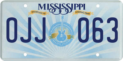MS license plate OJJ063