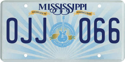 MS license plate OJJ066
