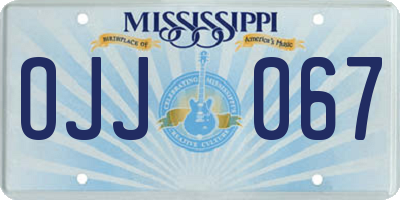 MS license plate OJJ067