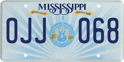 MS license plate OJJ068