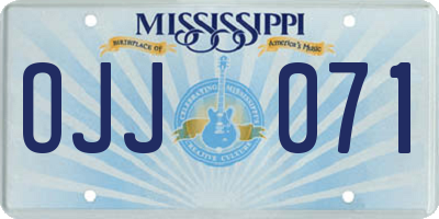 MS license plate OJJ071