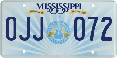 MS license plate OJJ072
