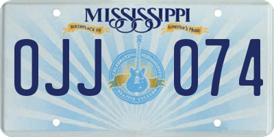 MS license plate OJJ074