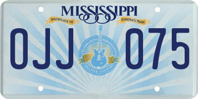 MS license plate OJJ075