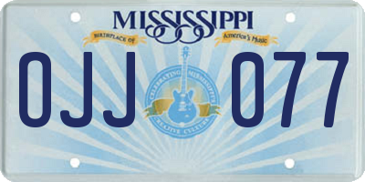MS license plate OJJ077
