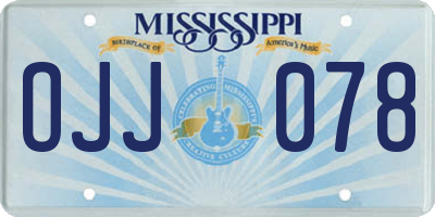 MS license plate OJJ078