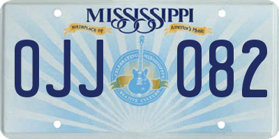 MS license plate OJJ082