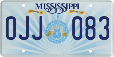 MS license plate OJJ083