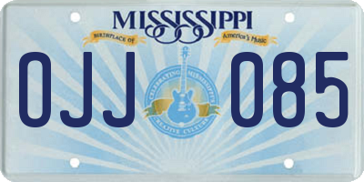 MS license plate OJJ085