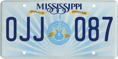 MS license plate OJJ087