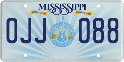 MS license plate OJJ088