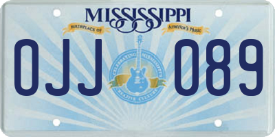 MS license plate OJJ089