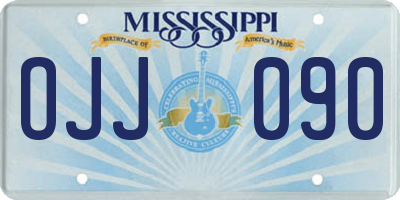 MS license plate OJJ090