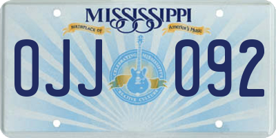 MS license plate OJJ092