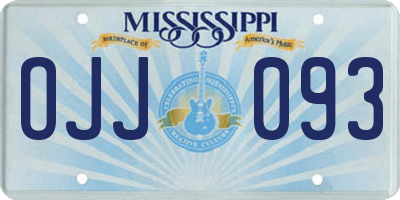 MS license plate OJJ093