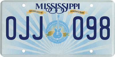 MS license plate OJJ098