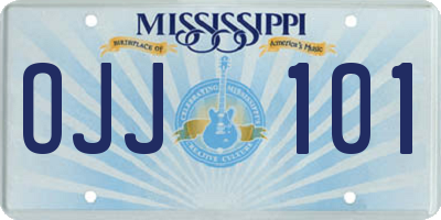 MS license plate OJJ101